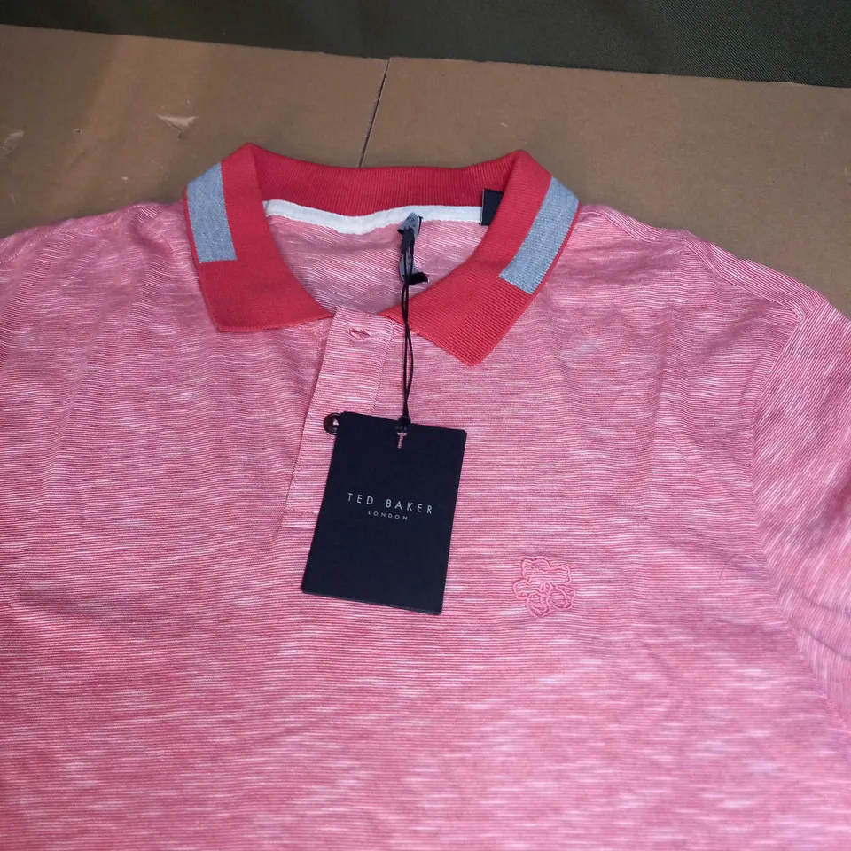 TED BAKER SPACE DYED SHORT SLEEVE POLO SIZE 4