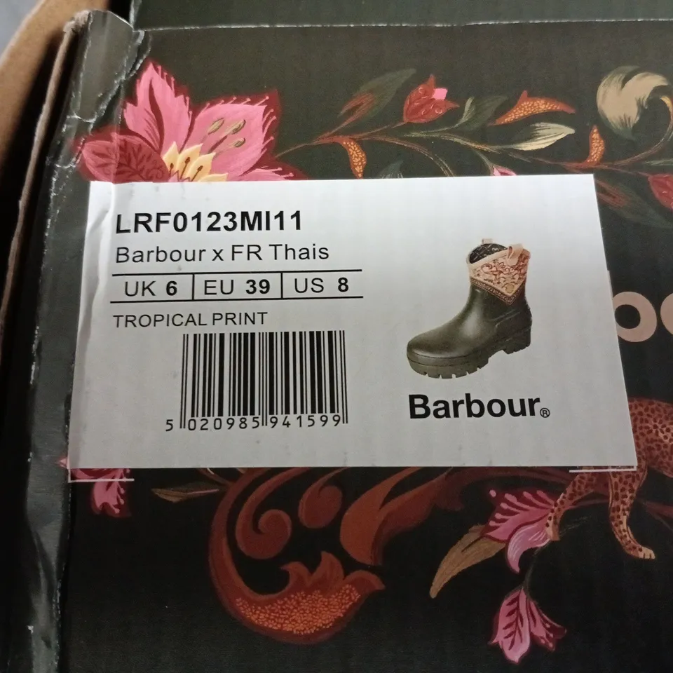 BARBOUR X FR THAIS TROPICAL PRINT RUBBER BOOTS – WOMEN'S, UK 6 (EU 39)