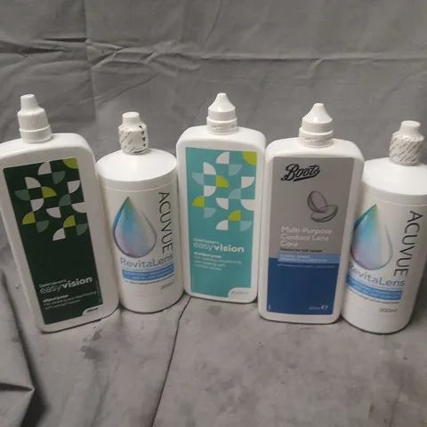 APPROXIMATELY 12 ASSORTED EYE SOLUTIONS TO INCLUDE SPECSAVERS EASYVISION, REVITALENS ACUVUE, BOOTS MULTI-PURPOSE LENS CARE, ETC - COLLECTION ONLY
