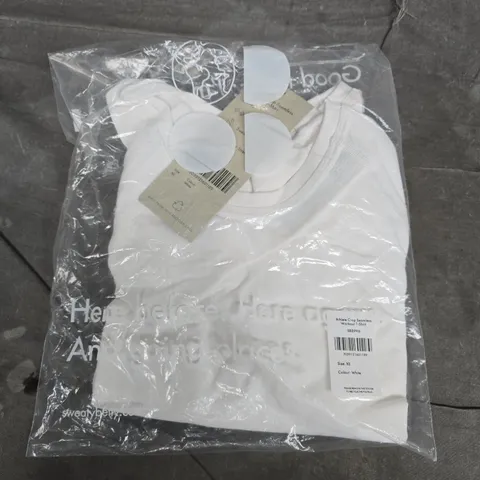 BAGGED SWEATY BETTY ATHLETE CROP SEAMLESS WORKOUT T-SHIRT IN WHITE - XS