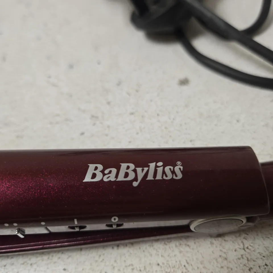 BABYLISS HAIR STRAIGHTENER – BURGUNDY/MAROON WITH POWER CORD
