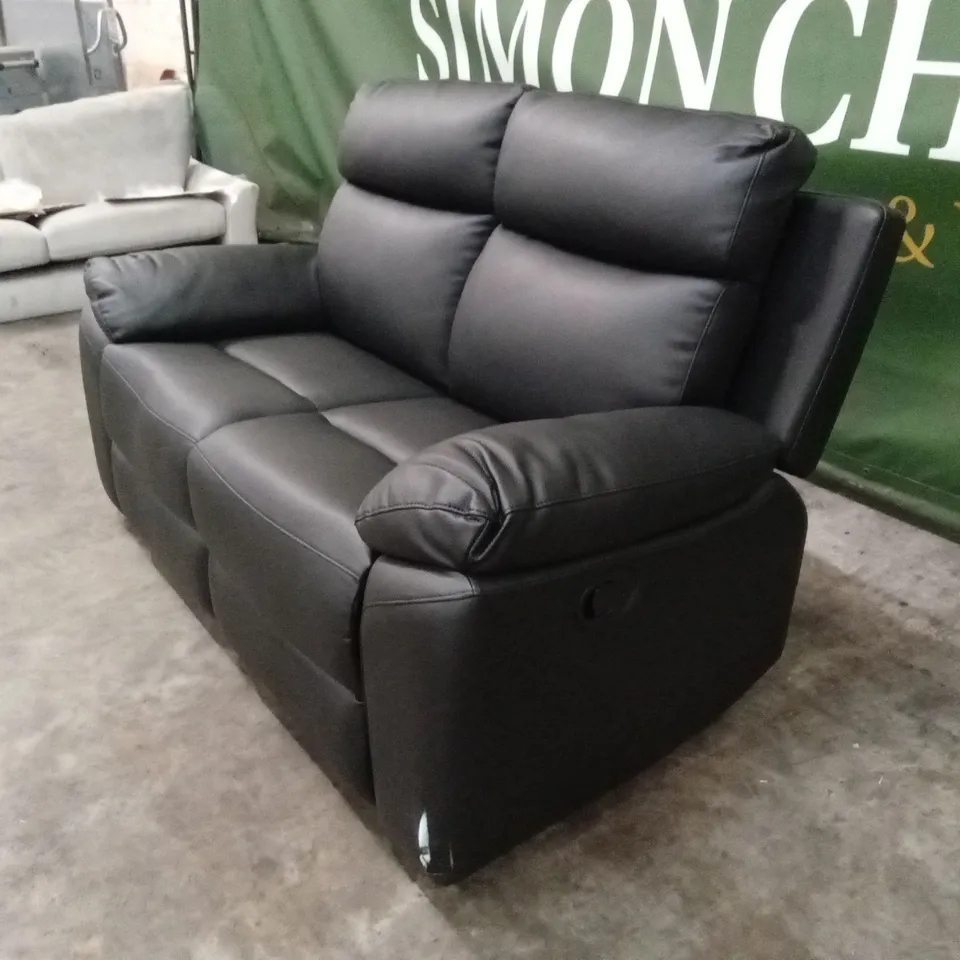 EDISON 2 SEATER LUXURY FAUX LEATHER MANUAL RECLINER SOFA RRP £649