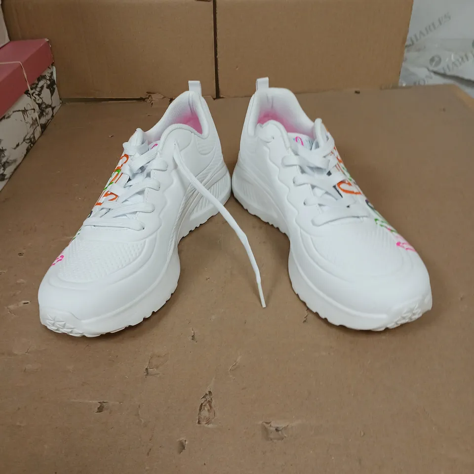 SKECHERS X TRAINERS WHITE MULTI SIZE 8