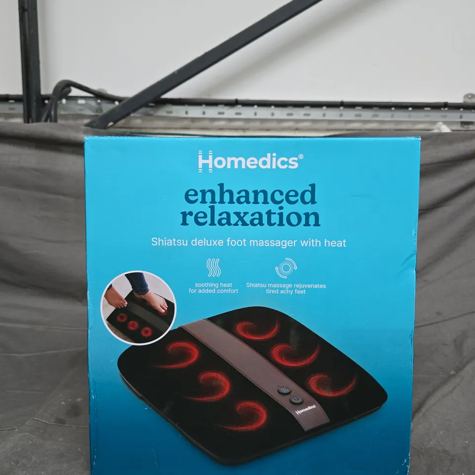 HOMEDICS ENHANCED RELAXATION SHIATSU FOOT MASSAGER WITH HEAT – BOXED