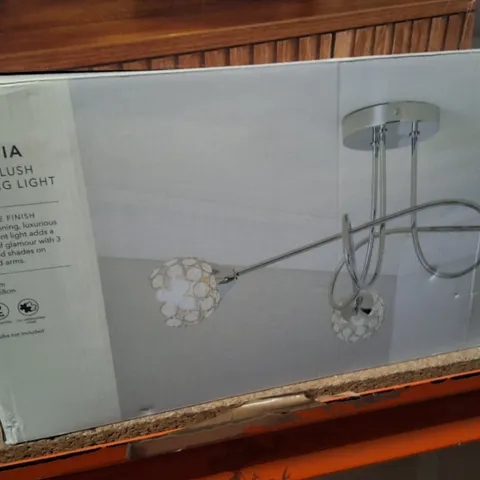 BOXED DUNELM PORTIA SEMI-FLUSH CEILING LIGHT – CHROME FINISH