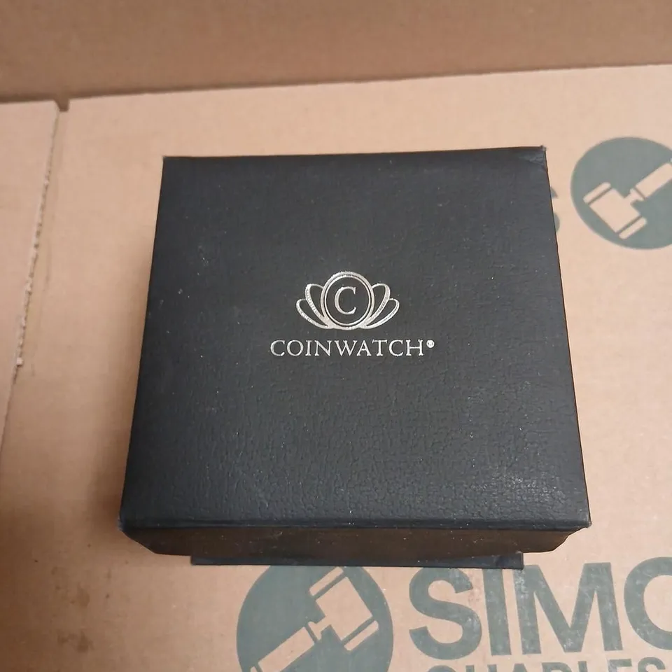 COINWATCH WRISTWATCH WITH TWO-TONE STAINLESS STEEL BRACELET, BOXED