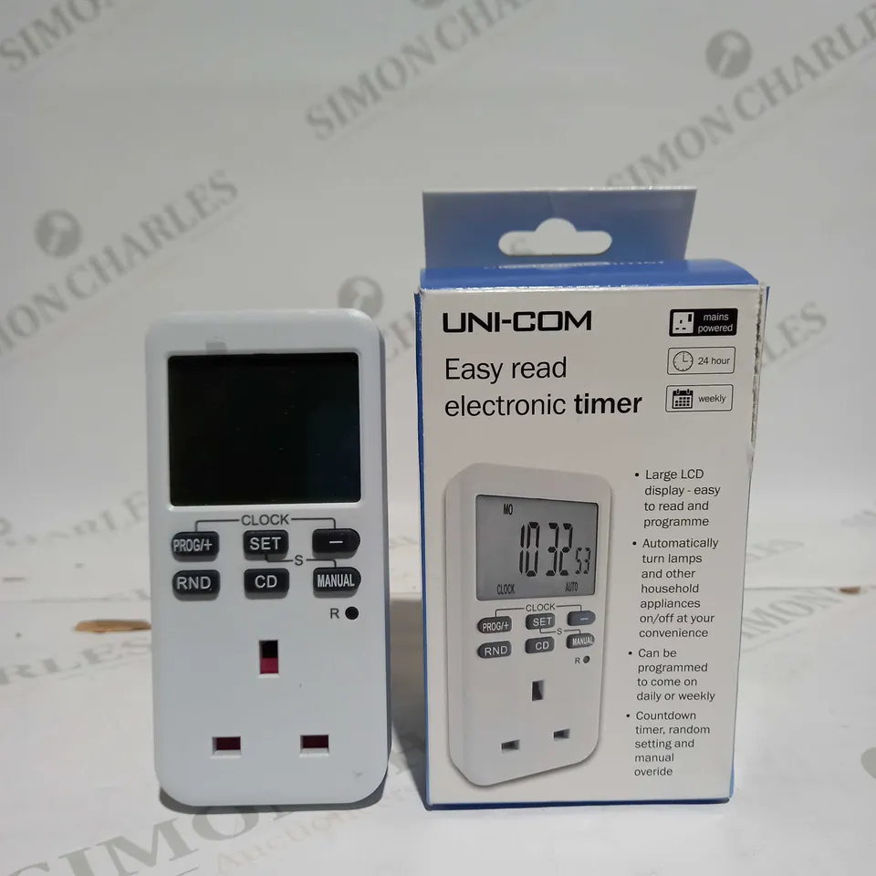 UNI-COM EASY READ DIGITAL ELECTRONIC TIMER SOCKET