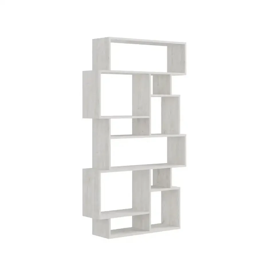 BOXED KARMATO MODERN BOOKCASE DISPLAY UNIT TALL - WHITE