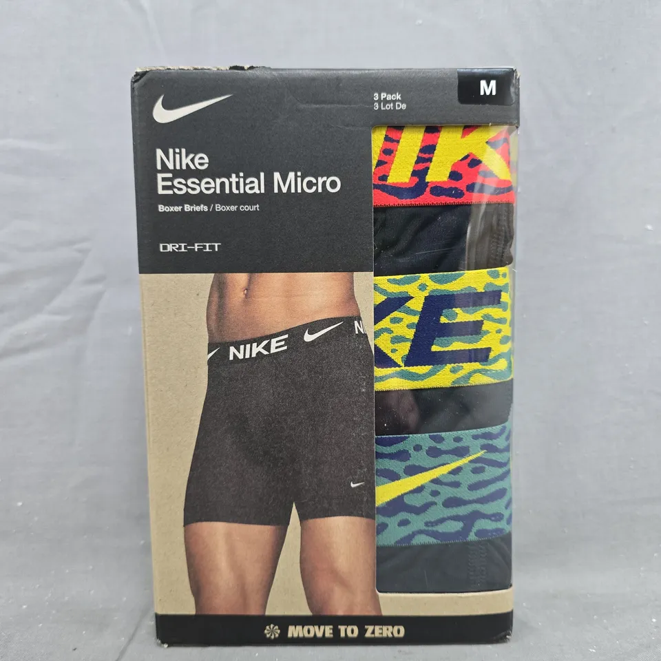 NIKE ESSENTIAL MICRO BOXER SHORTS 3-PACK - SIZE MEDIUM
