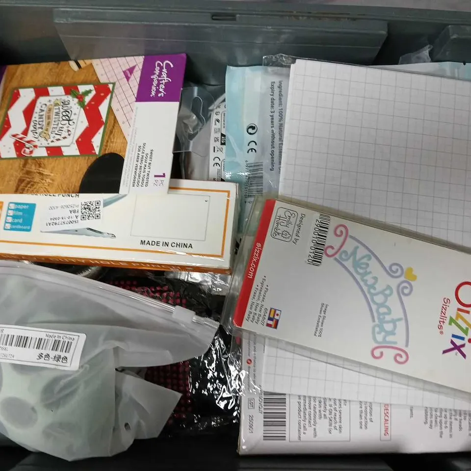 APPROXIMATELY 15 ASSORTED HOUSEHOLD ITEMS TO INCLUDE DESCALER TABLETS, ADHESIVE TAPE, HEAVY DUTY HOLE PUNCH, ETC