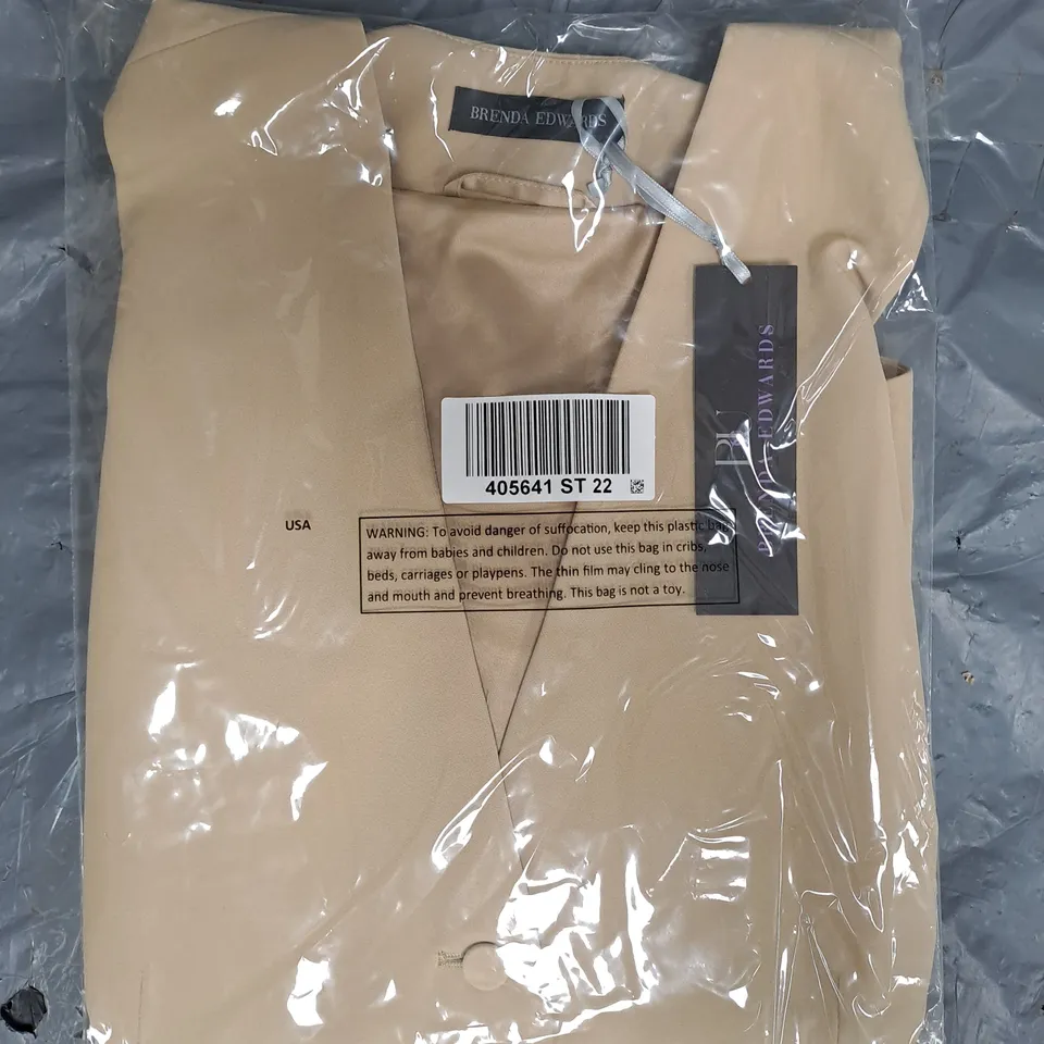 BOX OF APPROXIMATELY 15 BRENDA EDWARDS TOPS IN SANDSTONE - SIZES VARY