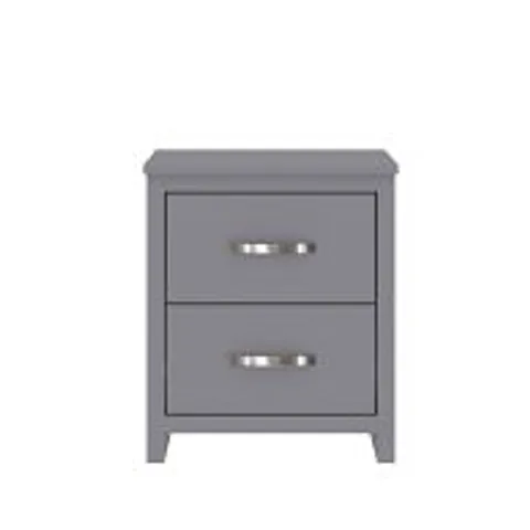 BOXED ELY 2 DRAWER BEDSIDE - GREY (1 BOX)