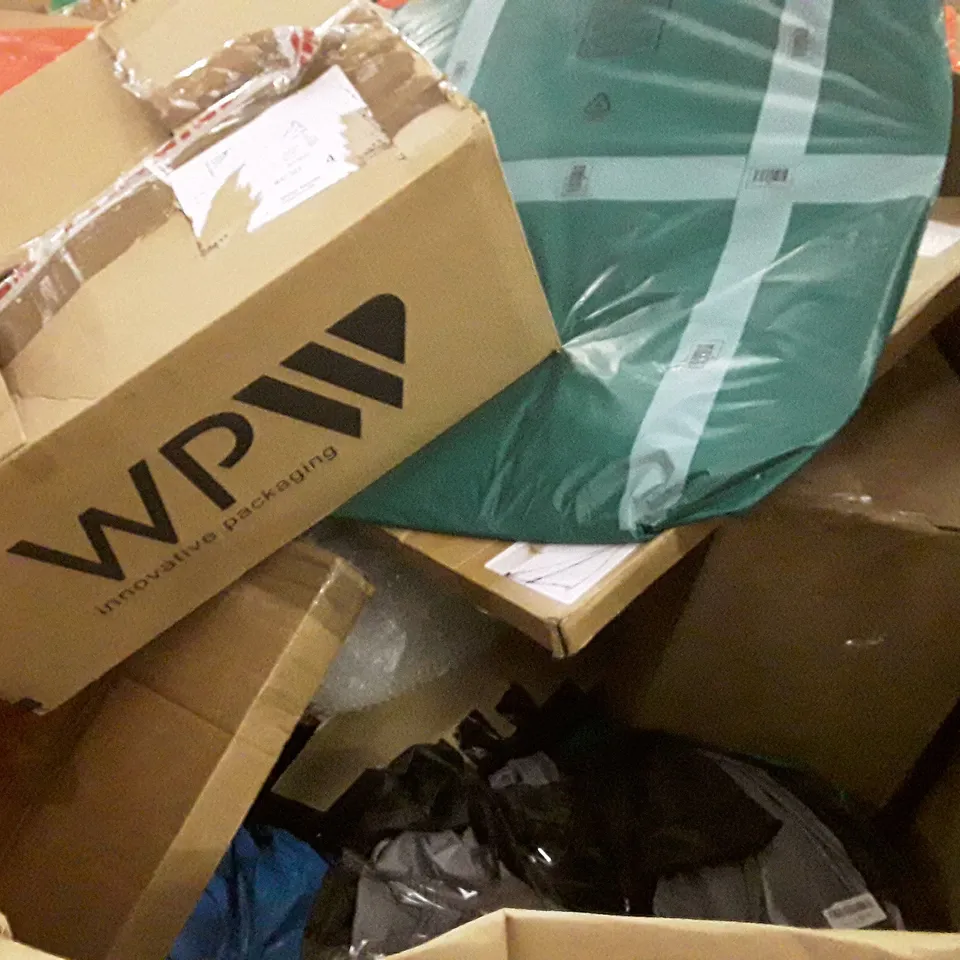 PALLET OF ASSORTED PRODUCTS INCLUDING GARMENT STEAMER, TOILET SEAT, INDUSTRIAL ROUND SIDE TABLE, BUCKET HRATER, BATH GRAB RAIL  