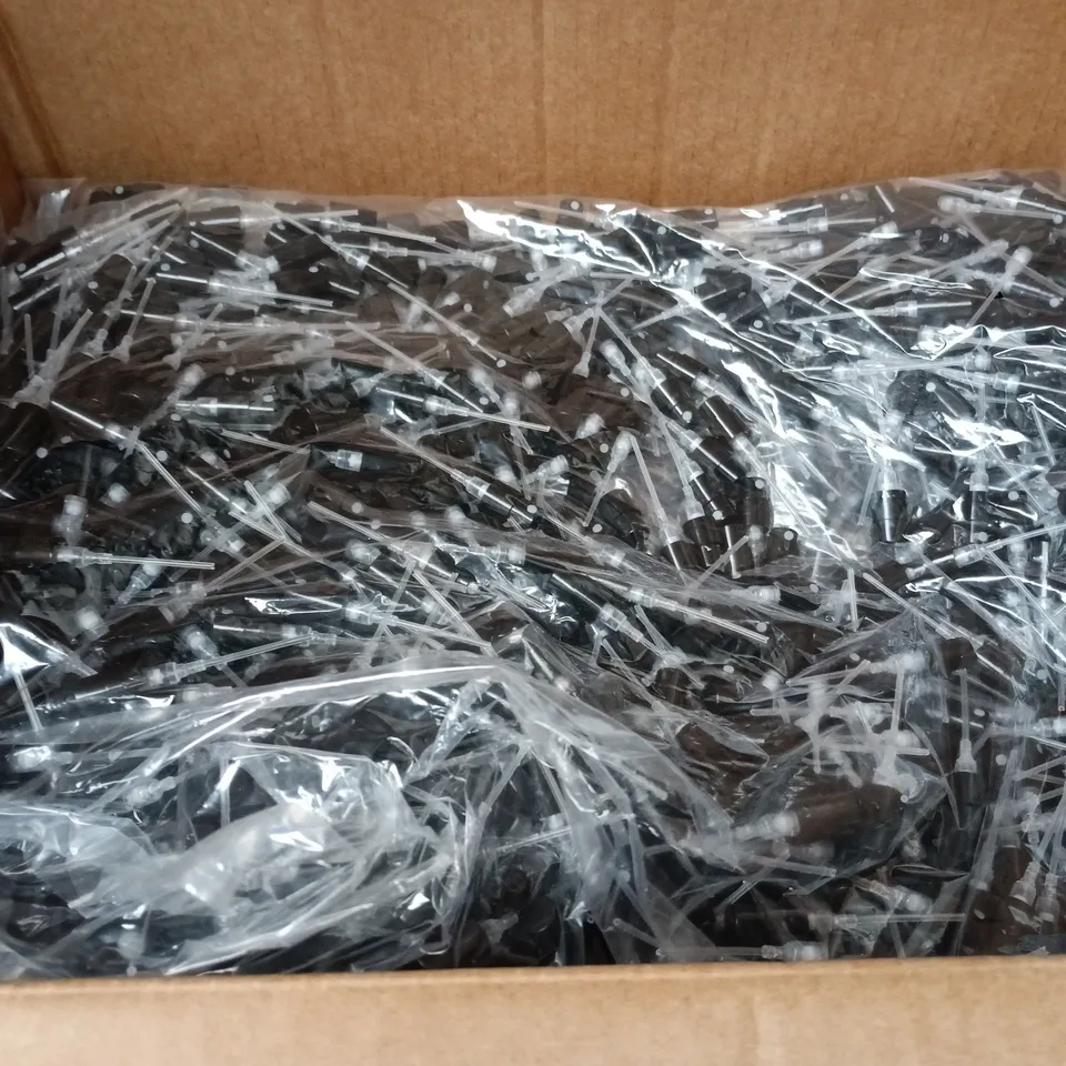 BOX OF A LARGE AMOUNT OF BLACK SPRAY TOPS