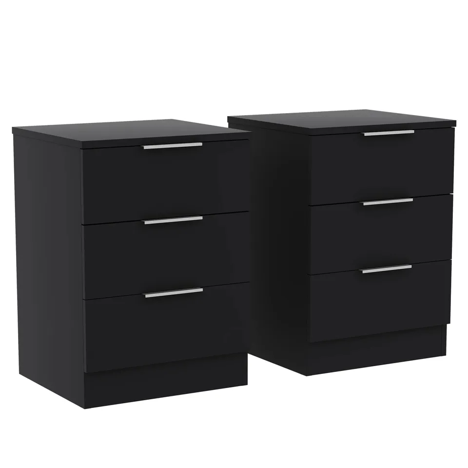 TREGA 3 DRAWER BEDSIDE CHEST SET OF 2