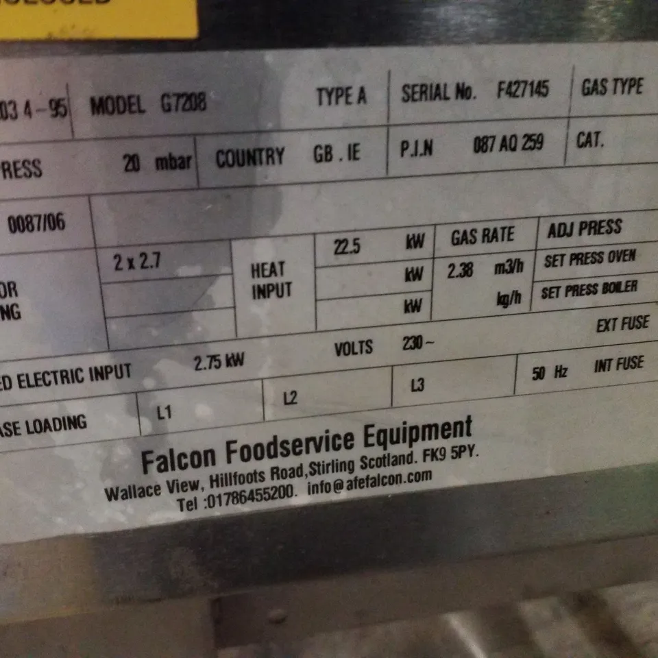 FALCON G7028 GAS-FIRED CONVECTION OVEN