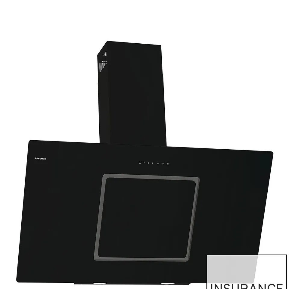 HISENSE CH10IN14BBUK 100CM BLACK GLASS ANGLED COOKER HOOD - JET BLACK
