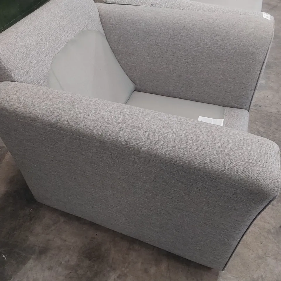 GREY FABRIC EASY CHAIR & TWO SEATER SECTION