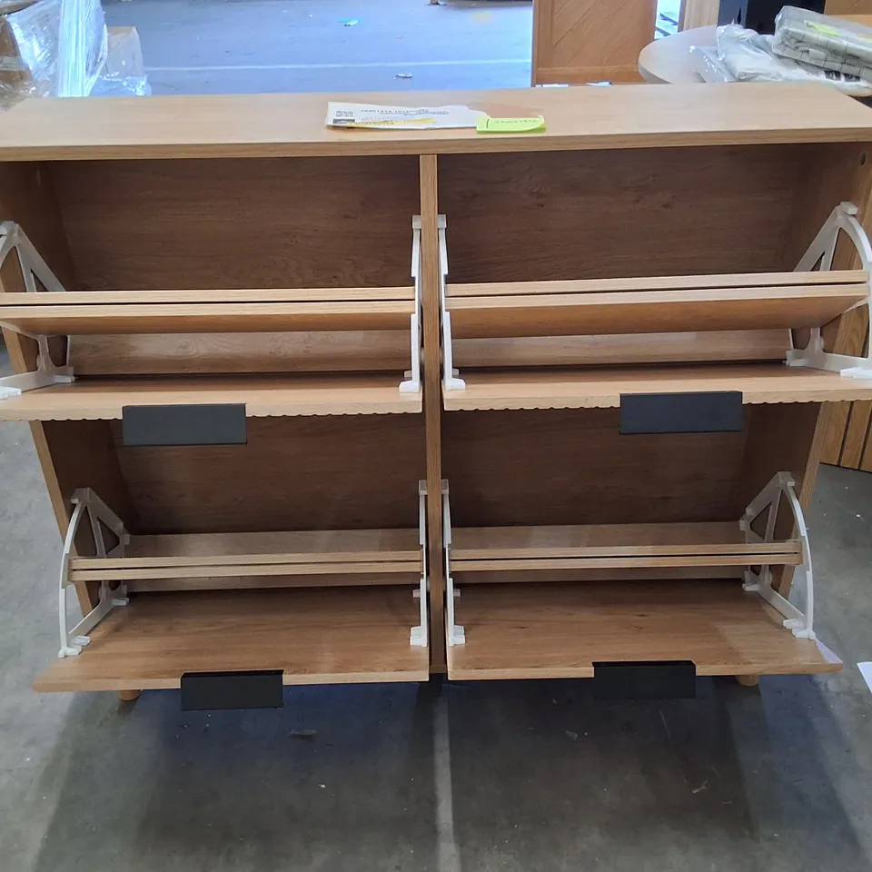 LARGE SHOE STORAGE CABINET WITH 4 FLIP DRAWERS WOODEN