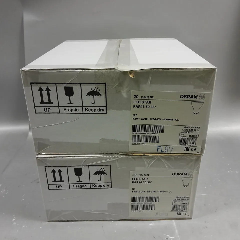 20 X SEALED (2 LIGHTS PER PACK) OSRAM GU10 LED STAR SPOTLIGHTS - WARM WHITE	