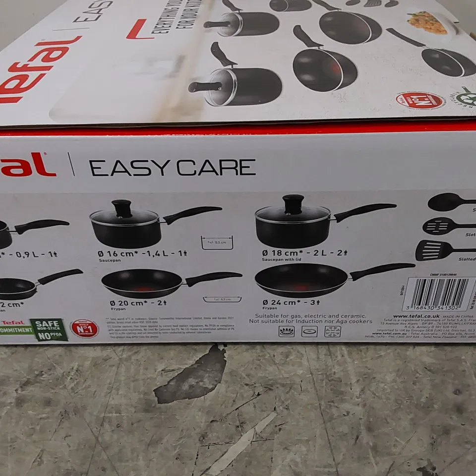 BRAND NEW & BOXED TEFAL EASY CARE 9-PIECE PAN AND UTENSIL SET 