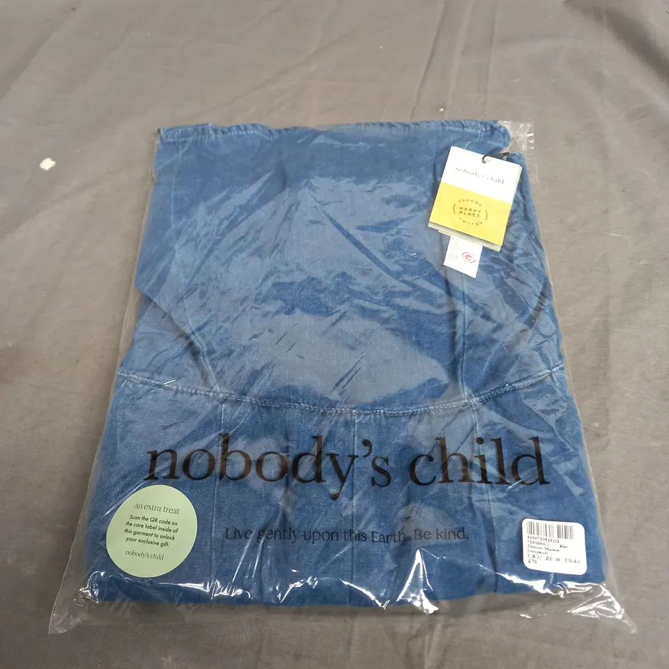 SEALED NOBODYS CHILD DENIM MAISIE JUMPSUIT IN BLUE - UK 10