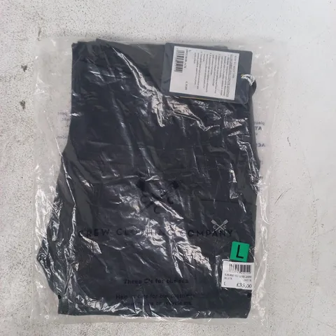 BAGGED CREW CLOTHING COMPANY GLOSS JERSEY FULL LENGTH LEGGINGS IN BLACK SIZE LARGE