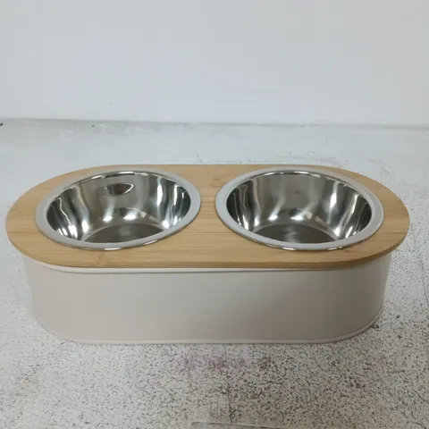 PET FEEDING BOWL SET – DOUBLE STAINLESS STEEL BOWLS 