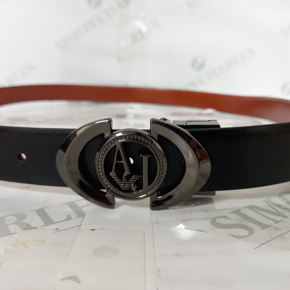 EMPORIUM ARMANI REVERSIBLE BELT IN BLACK & BROWN 