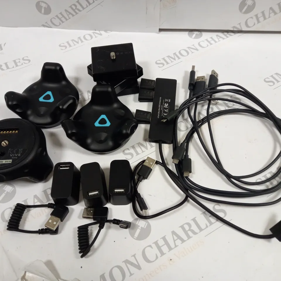LOT OF VIVE HTC ACCESSORIES AND CONNECTORS