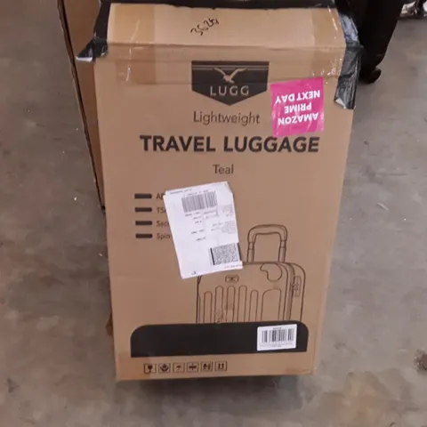 BOXED LUGG JET LIGHT WEIGHT TRAVEL LUGGAGE SUITCASE- TEAL