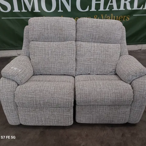 QUALITY BRITISH DESIGNER G PLAN KINGSBURY MANUAL RECLINING TWO SEATER SOFA SHORE OATMEAL FABRIC