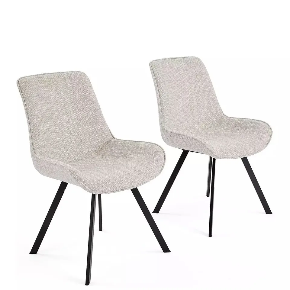 BOXED ARABELLA PAIR OF 2 FABRIC CHAIRS - GREY/BLACK - FSC® CERTIFIED