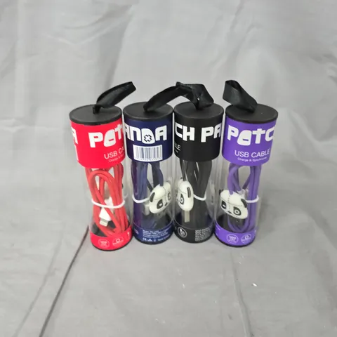 APPROXIMATELY 20 ASSORTED PATCH USB LIGHTNING CONNECTORS CABLES TO INCLUDE NAVY, PURPLE, RED & BLACK VARIATIONS 