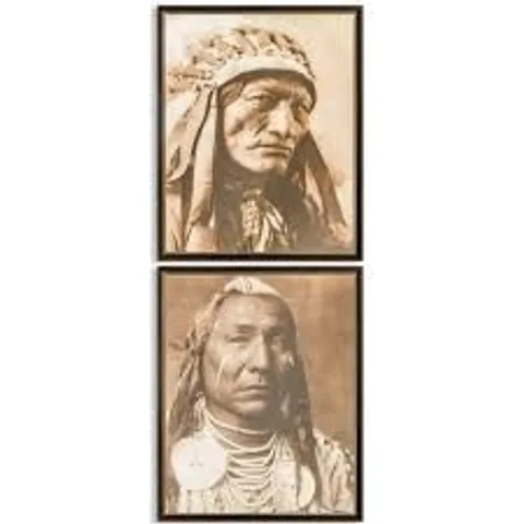 BRAND NEW BOXED HOMESDIRECT365 SET OF 2 NATIVE AMERICAN FRAMED PRINTS