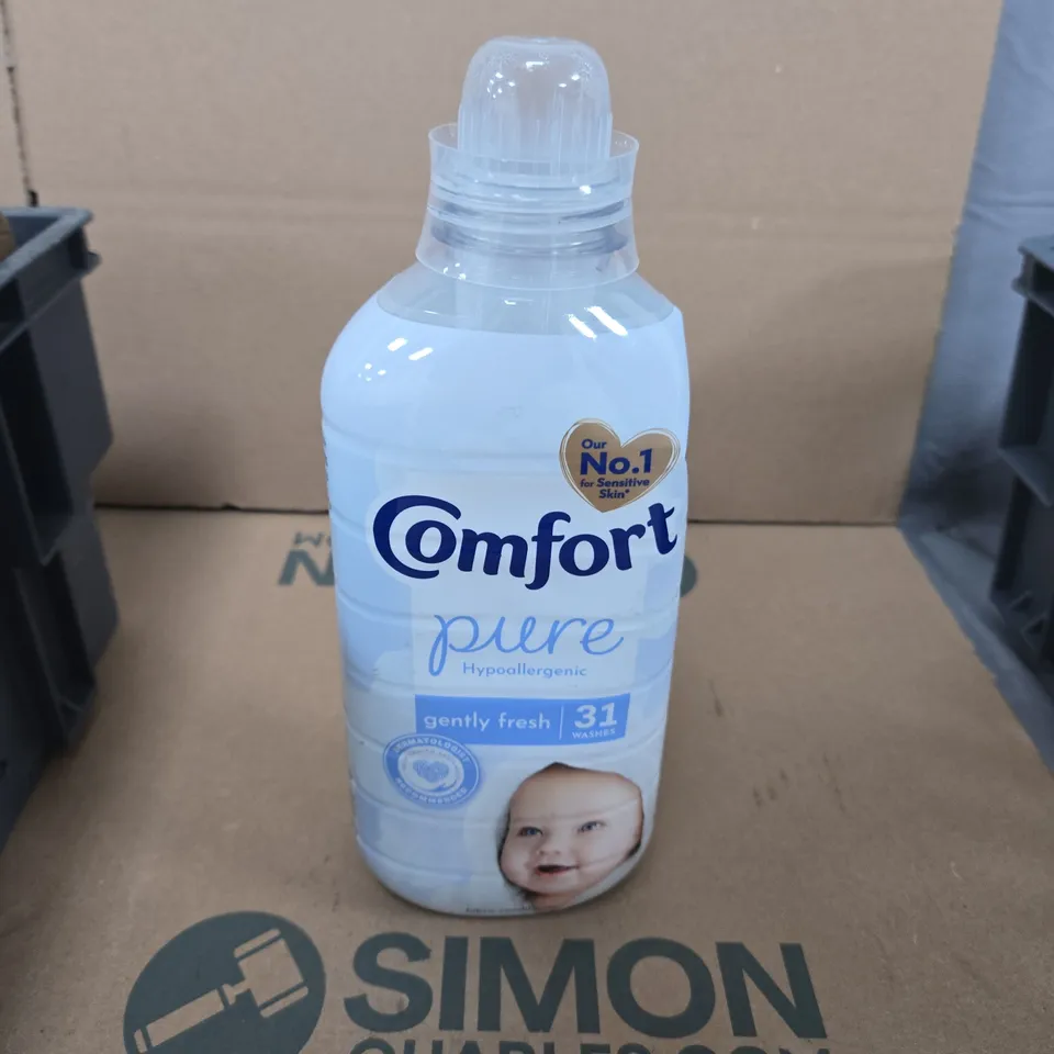 TOTE OF APPROXIMATELY 10 ASSORTED LIQUIDS TO INCLUDE: COMFORT PURE 