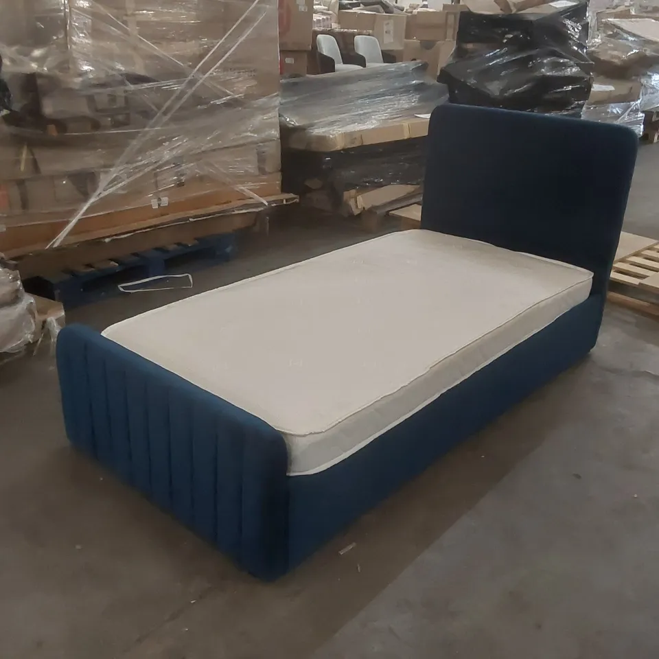 OTTOMAN STORAGE BED VELVET GAS LIFT UP AND MATTRESS SIZE: SINGLE