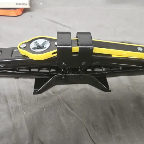 Scissor-style car jack β yellow & black