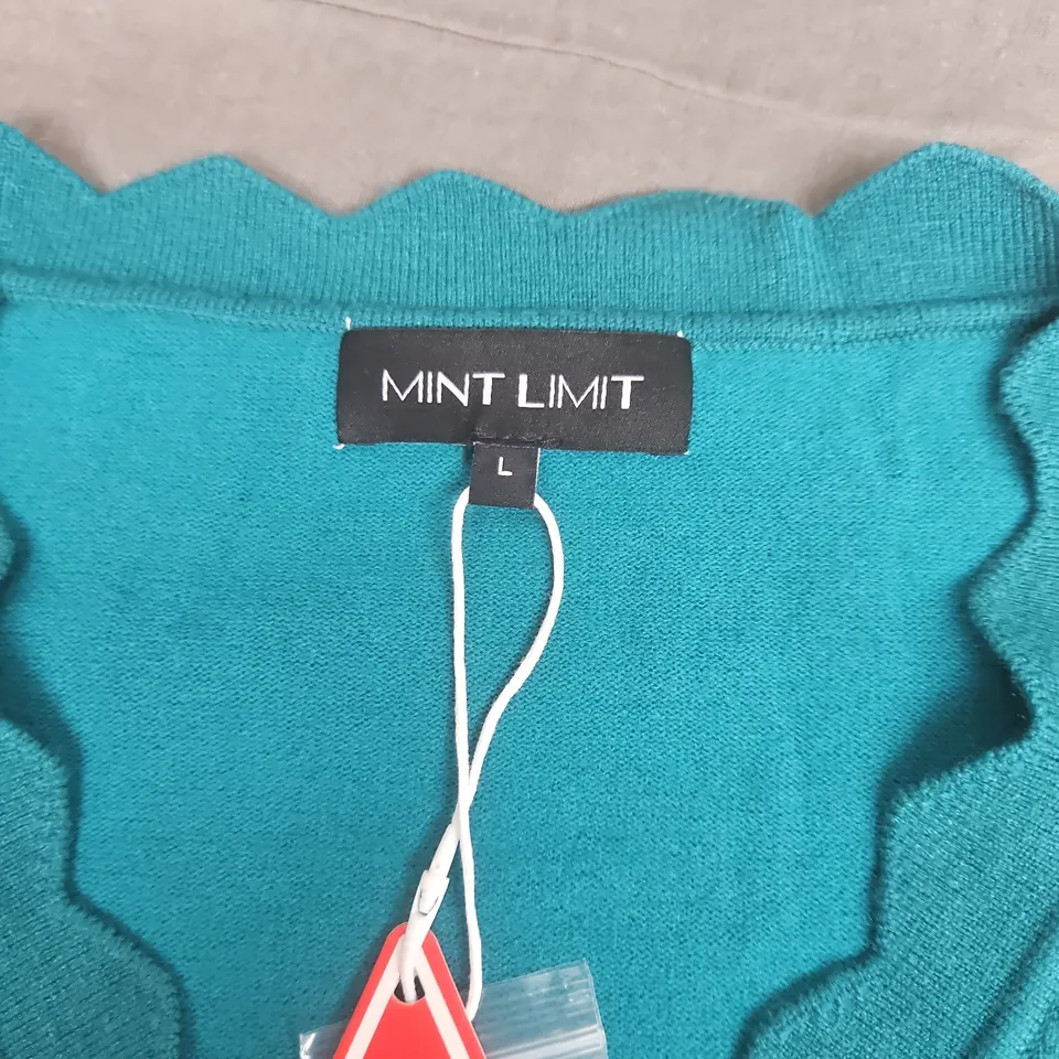 MINT LIMIT TEAL CARDIGAN – UK SIZE L