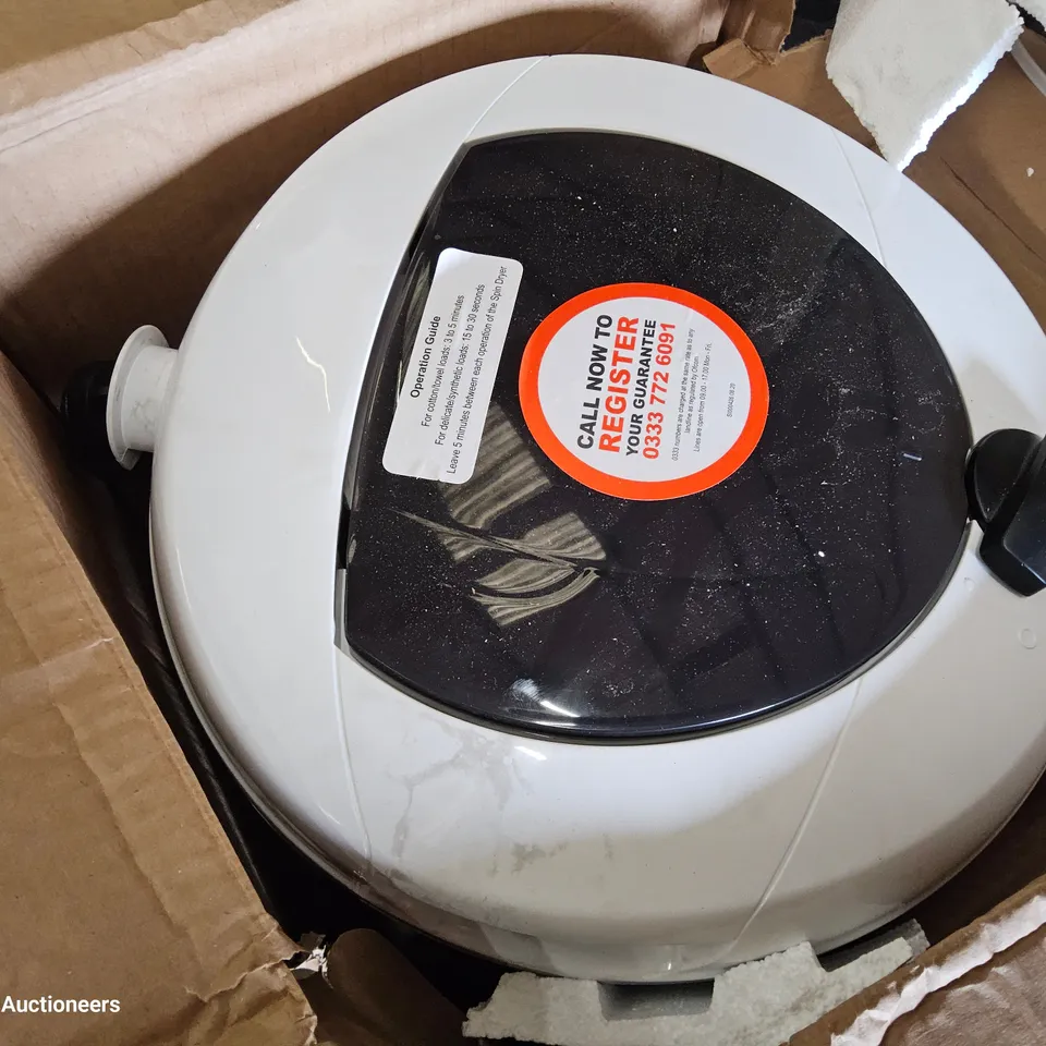 BOXED ENGLISH ELECTRIC SPIN DRYER Model 28009EEWP WHITE