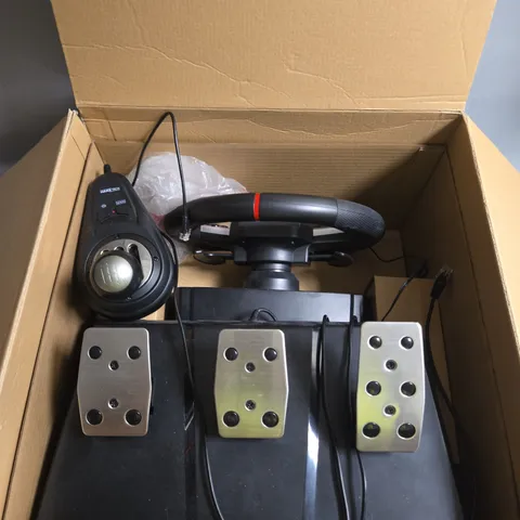 BOXED MAXX TECH FORCE FEEDBACK RACING WHEEL KIT 