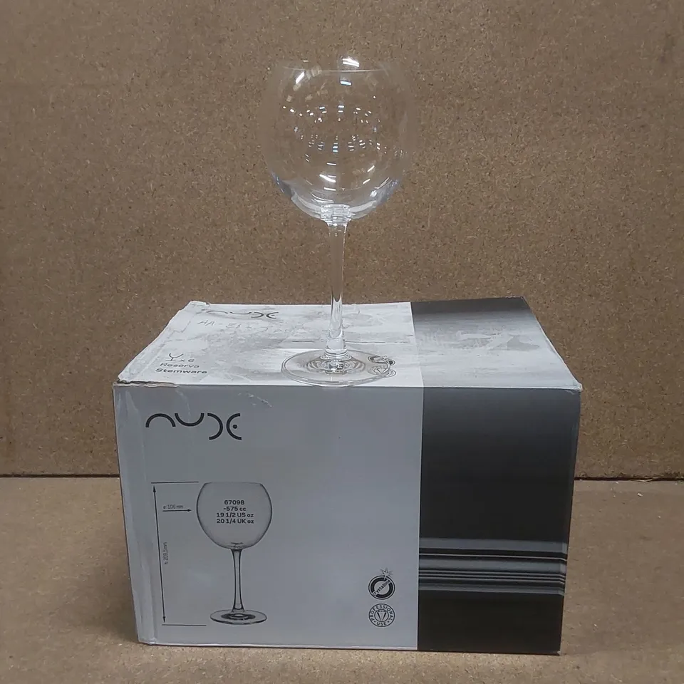 BOXED SET OF 5 NUDE STEMWARE DRINKING GLASSES 