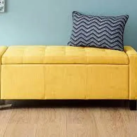 BOXED GFW VERONA MUSTARD OTTOMAN STORAGE BENCH (1 BOX)