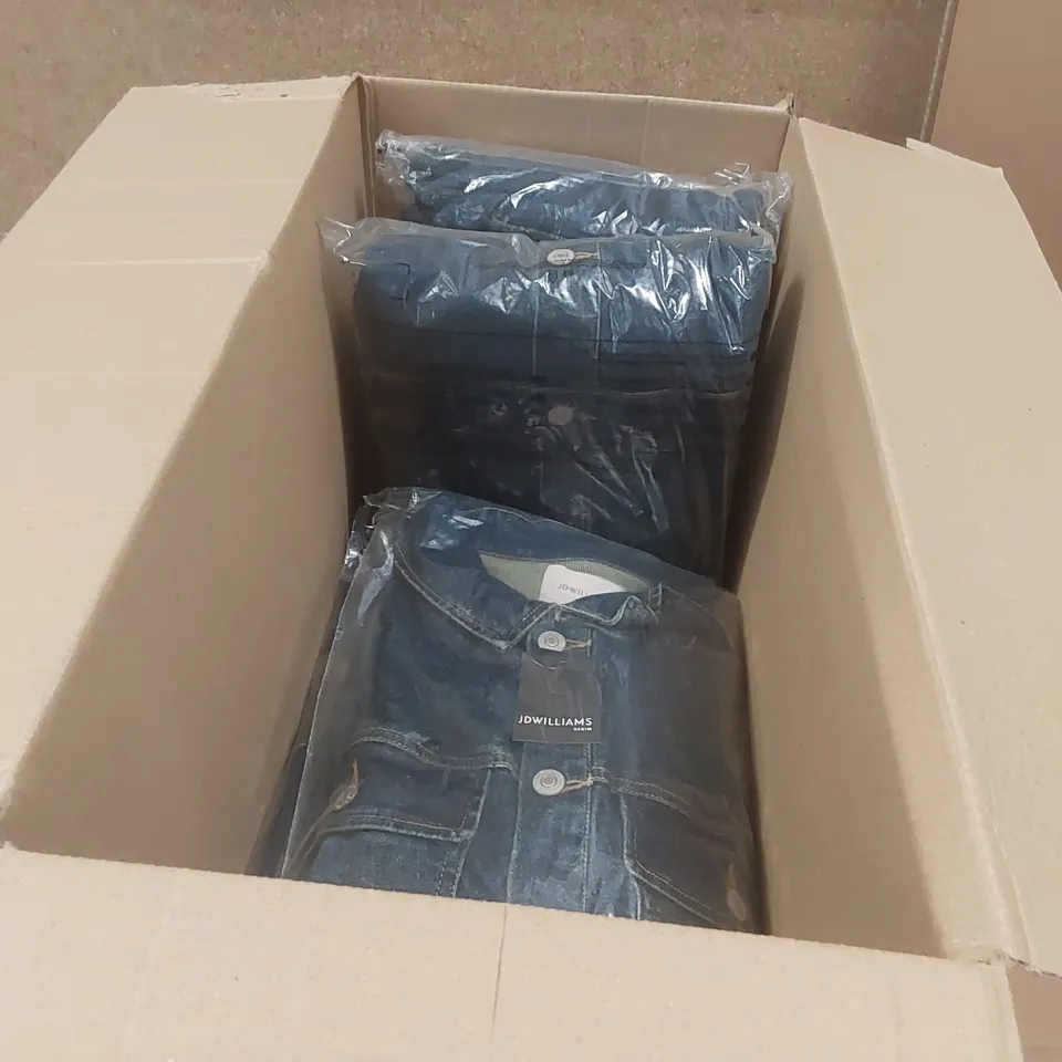 BOX CONTAINING APPROXIMATELY 6x BRAND NEW JD WILLIAMS INDIGO DENIM JUMPSUITS - SIZE 16