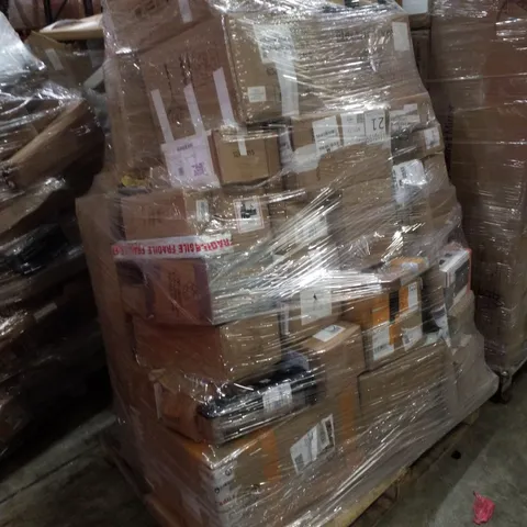 PALLET CONTAINING ASSORTED PRODUCTS INCLUDING ELECTRIC FRYER, PORTABLE FAN HEATER, POWER STEERING PUMP & ELECTRIC POT HOLE DIGGER