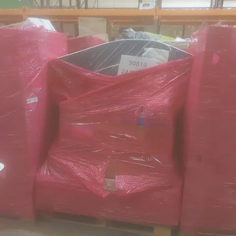 PALLET OF ASSORTED HOUSEHOLD ITEMS AND CONSUMER PRODUCTS TO INCLUDE; BEDROOM AND HOUSEHOLD FURNITURE ETC