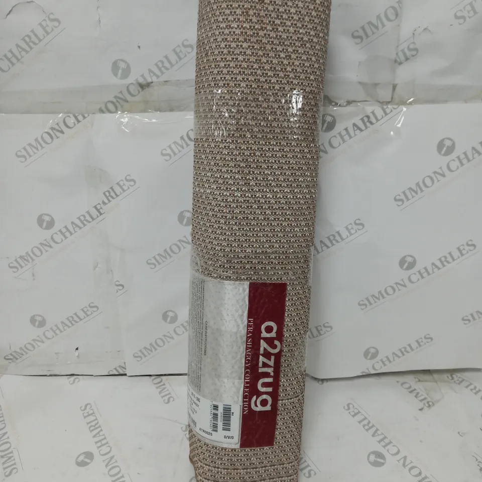 A2Z PERA SHAG COLLECTION DARK BEIGE RUG 60 X 110CM