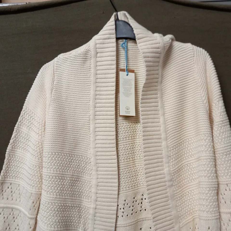 WOOLOVERS POINTELLE EDGE TO EDGE COVER UP IN CREAM - XL