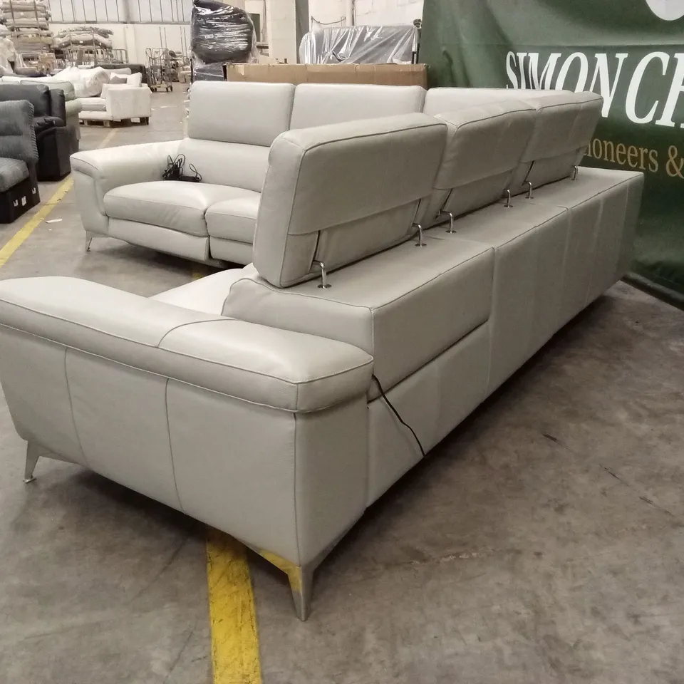 QUALITY DESIGNER ITALIAN MADE FLAVIO ELECTRIC RECLINER LEATHER CORNER SOFA