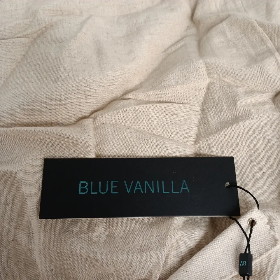 BLUE VANILLA PUFF SLEEVE SHIRRED PANEL DRESS – STONE, UK SIZE L